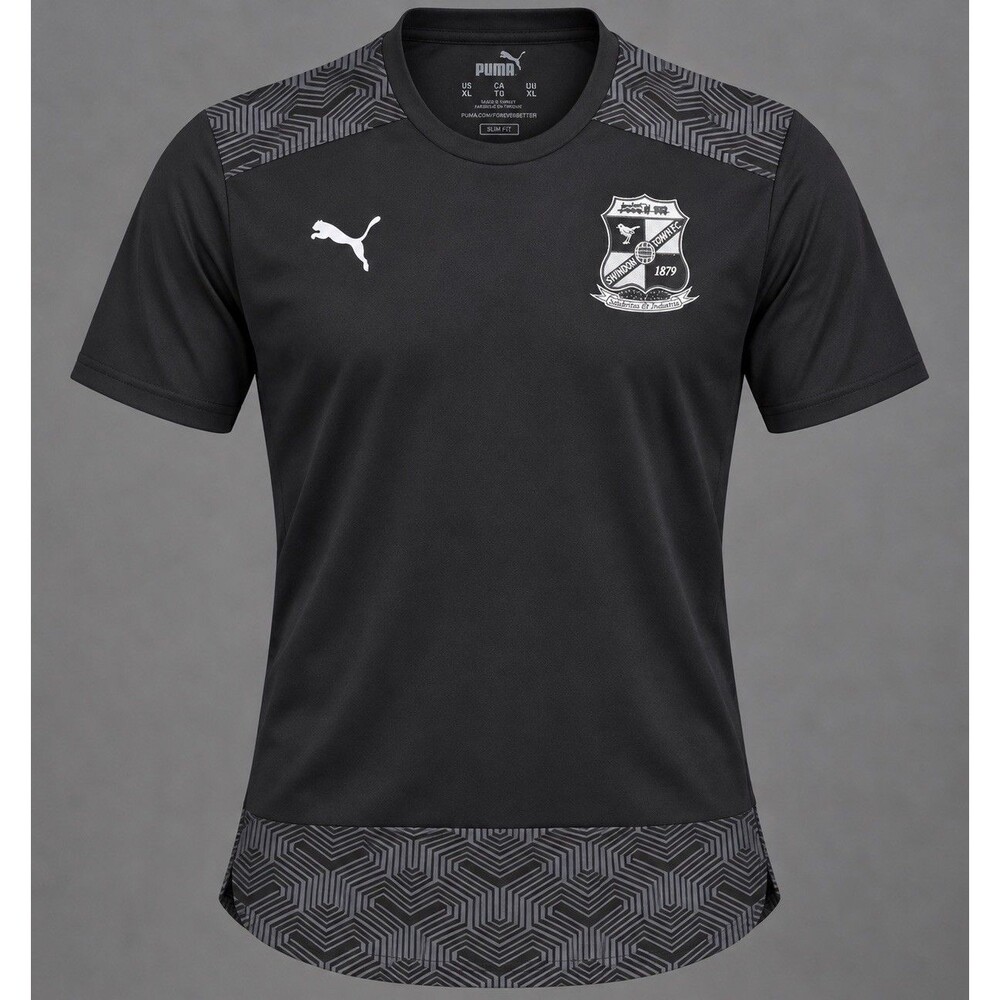 PUMA Swindon Town FC Soccer Shirt Men XL Black Slim Fit Training Jersey